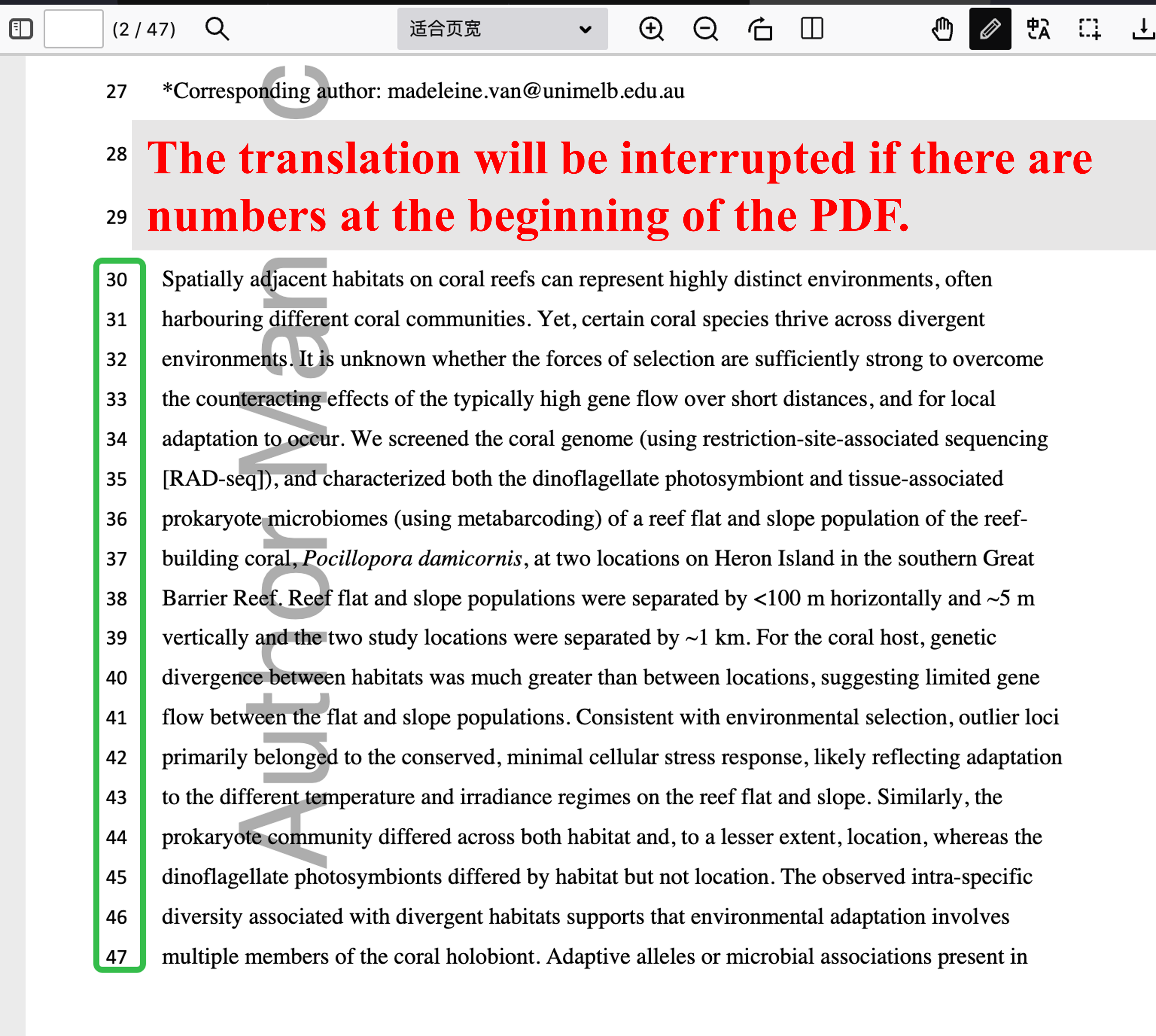 PDFs with Line Numbers